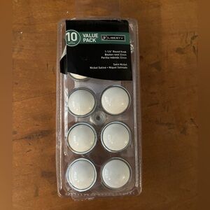 Liberty Value pack of 10 Nickel and white 1-1/4” Round Knobs